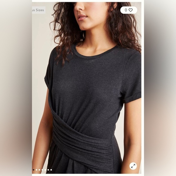 Anthropologie Globetrotter Tee Dress in Charcoal Minimalist Quiet Luxury ,size S - Picture 11 of 12